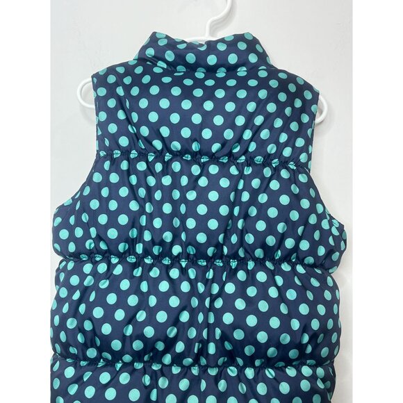 Old Navy Girls Blue Polka Dot Puffer Vest Size 8 | Frost Free Winter Layer - Picture 2 of 16